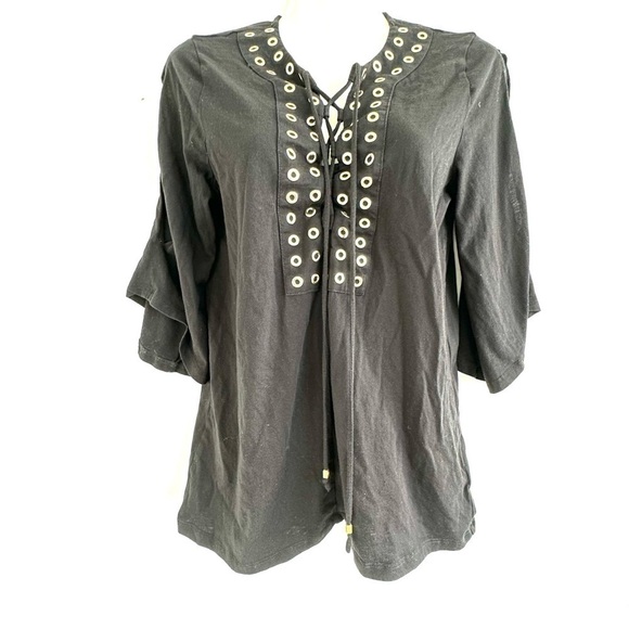 Michael Kors Safari Lace Up Top shirt - Picture 1 of 5